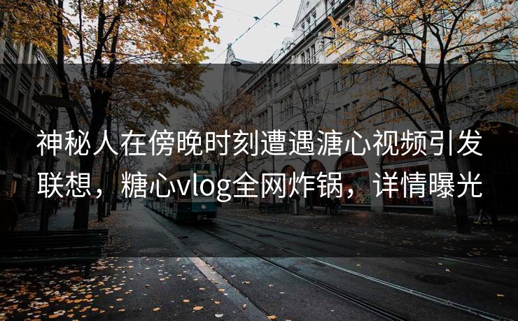 神秘人在傍晚时刻遭遇溏心视频引发联想，糖心vlog全网炸锅，详情曝光