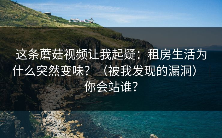 这条蘑菇视频让我起疑：租房生活为什么突然变味？（被我发现的漏洞）｜你会站谁？